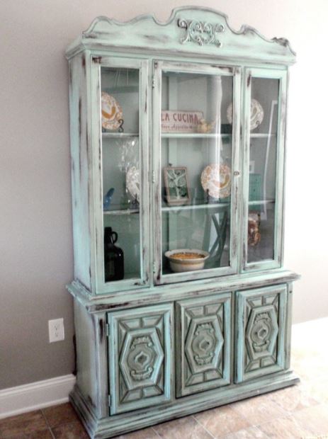 Belgian style shabby chic display cabinet