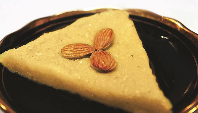 Khabeesa on a plate with almonds