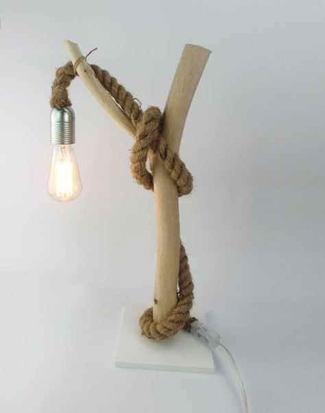 Tree branch shabby chic lamp