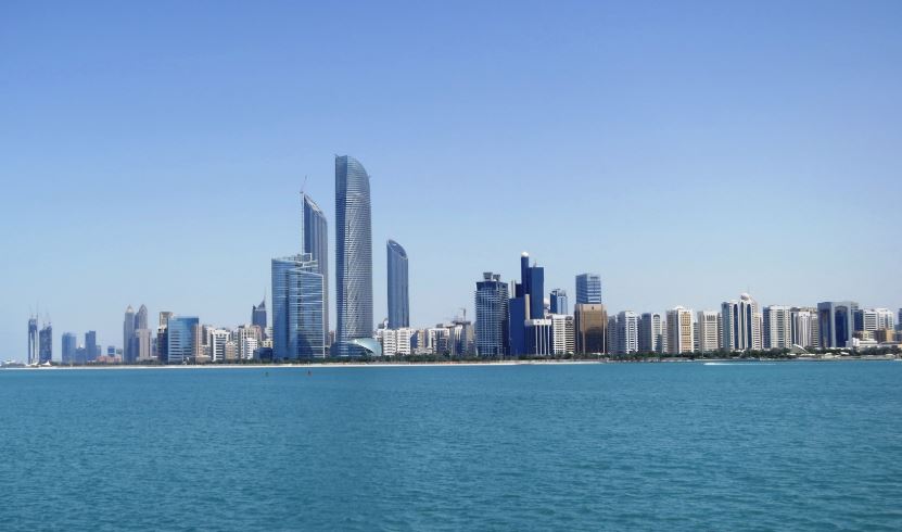 AbuDhabi Skyline Of Tower blocks Near the Sea