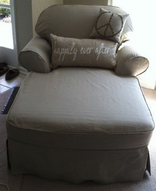 Custom personalized cushion on chaise lounge