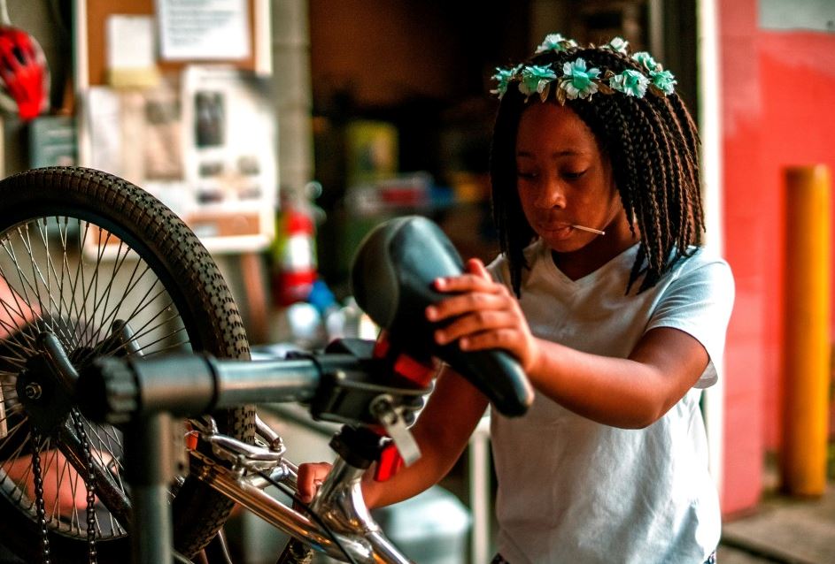 girl in garage